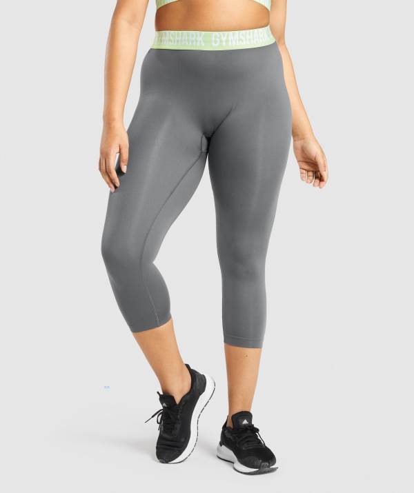 Damske Legíny Gymshark Fit Seamless Cropped Siva Siva | DB7623018